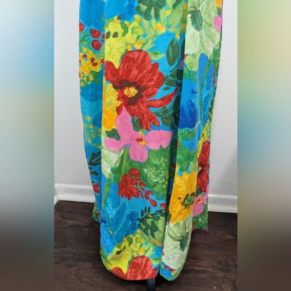 Jams World Blue Garden Y2k Beach Coastal Tropical Island Vibe Bohemian Dress MD - Picture 7 of 9